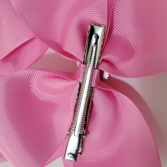 Girl Hair Bows with Pearl & Rhinestone in Pink Color - Picture 4 of 4